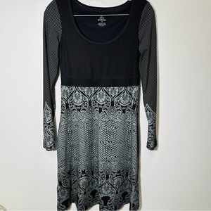 PrAna Brown Green Long Sleeve Dress shelf bra XS